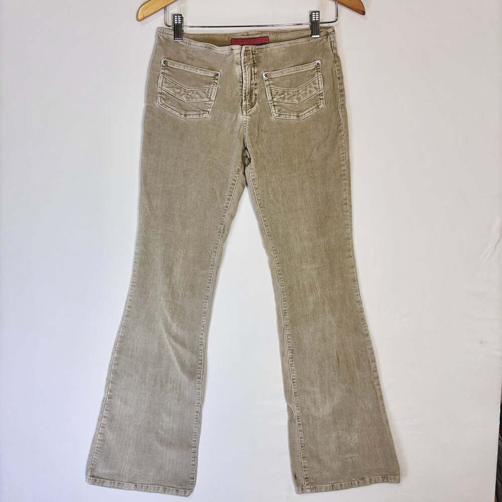 HotKiss‎ Women's Y2K Tan Corduroy Flare Jeans with Front Pockets Size 7